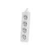 Power strip 1.5m, white, 4 sockets, cable made of solid copper