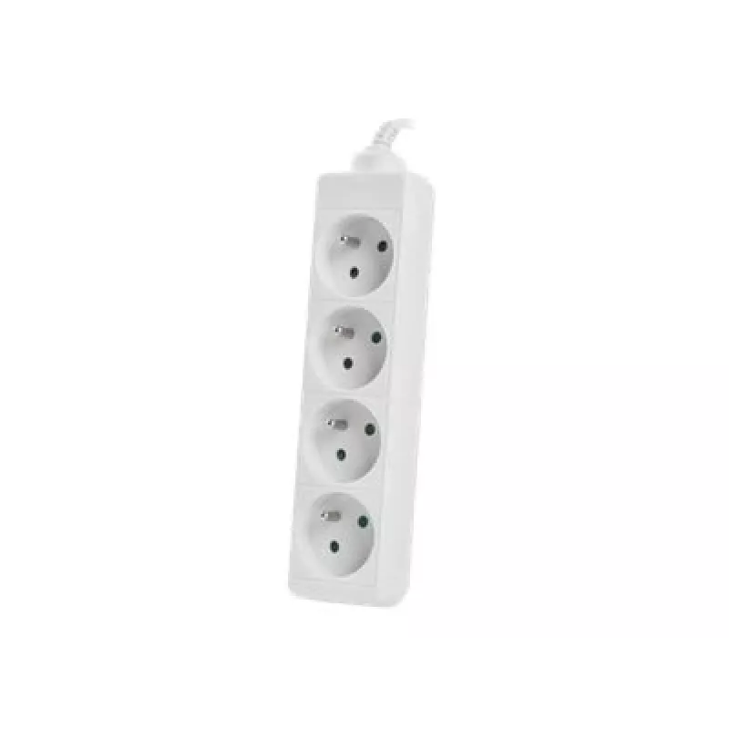 Power strip 1.5m, white, 4 sockets, cable made of solid copper