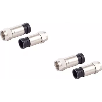 Coaxial F-compression connector set ShiverPeaks 85029-A-SET2 for 7 mm cables, 2-piece