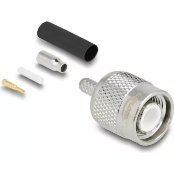 Coaxial TNC crimp plug DELOCK for RG-174 / RG-316 with heat-shrink sleeve, 1 pc