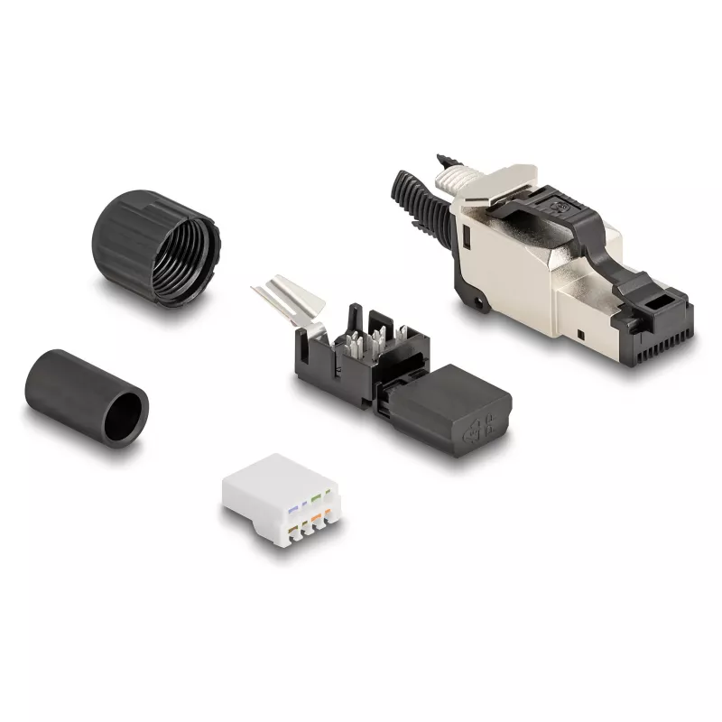 DeLOCK 86016 wire connector RJ45/LSA Black Silver Male