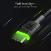 USB-C cable Green Cell KABGCSET02 1.2 m (USB A to USB C, 2.4 A, 480 Mbps) 3-pack with LED backlight