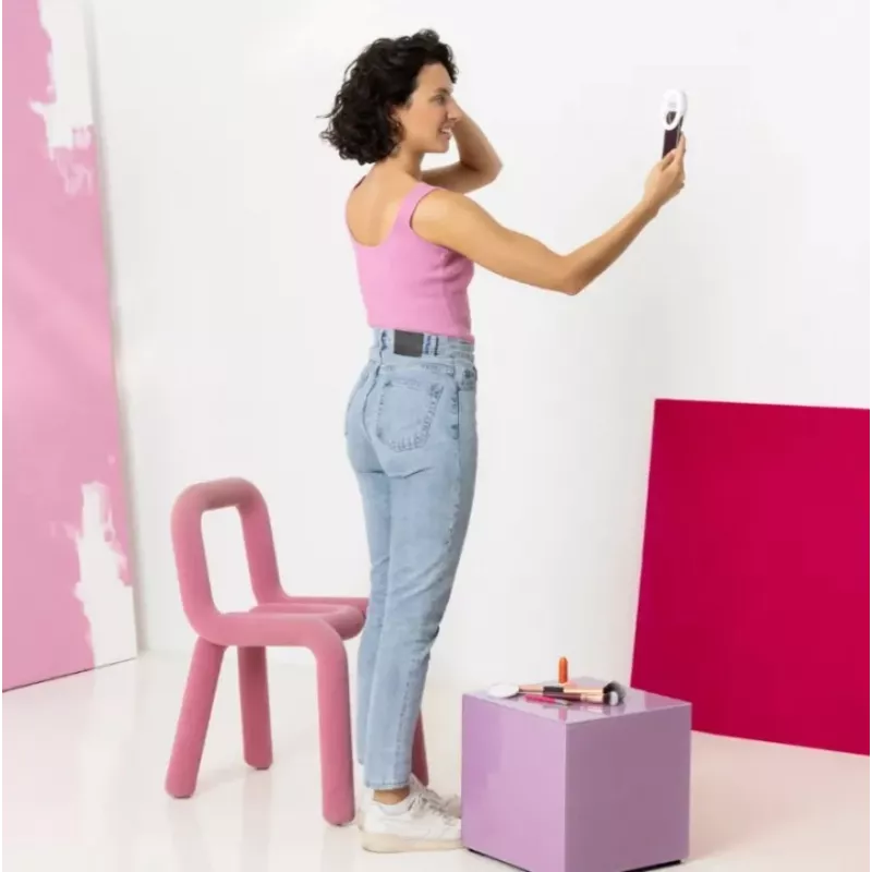 Freestanding Makeup Mirror Medisana 23603 — Round White, Battery Powered, Foldable, Built-in Lighting