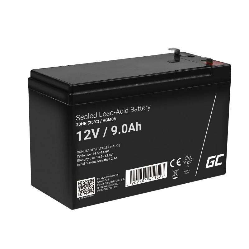 UPS battery Green Cell AGM06 — 12 V 9 Ah Sealed Lead Acid (VRLA) 95 × 151 × 65 mm, 2.3 kg