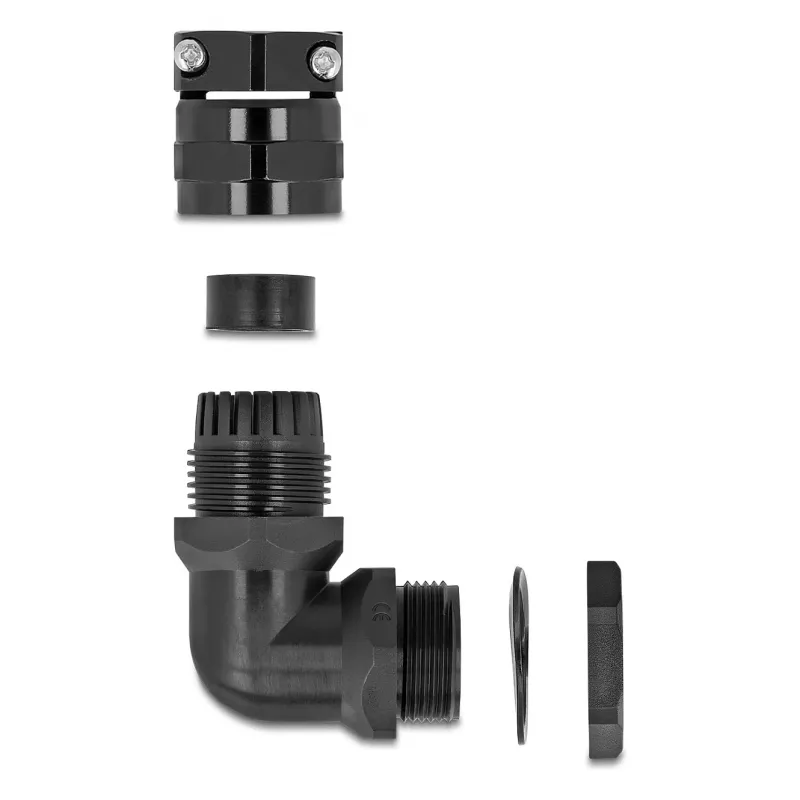 DeLOCK Cable Gland 90° angled PG16 black strain relief