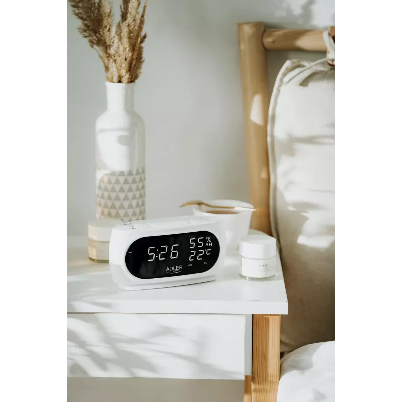 Adler AD 1186W alarm clock Digital alarm clock Black, White