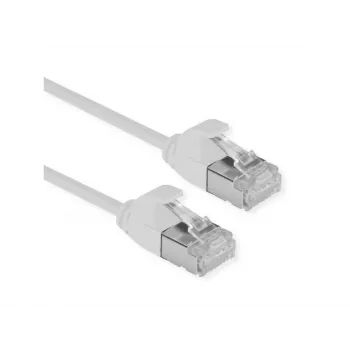 ROLINE DataCenter - Patch-Cable - RJ-45 (M) to RJ-45 (M) - 1.5 m - U/FTP - CAT 6a - Halogen-Free, Moulded, Snagless, Stranded, 10 Gigabit Ethernet - Grey, RAL 7035 (21.15.3304)