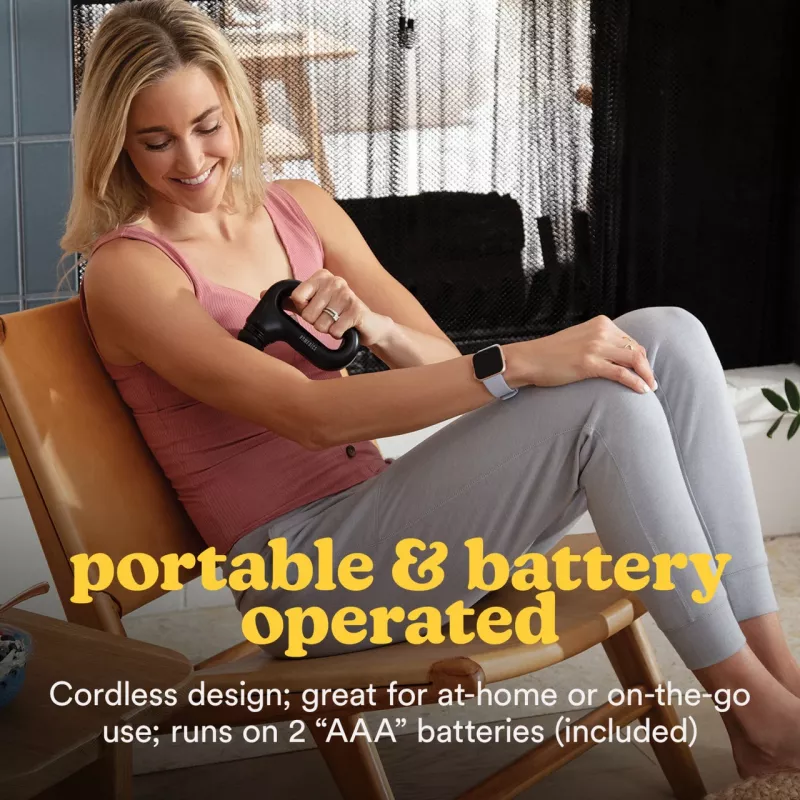 Portable vibration massage gun HoMedics HHP-120BK — compact rechargeable percussion massager