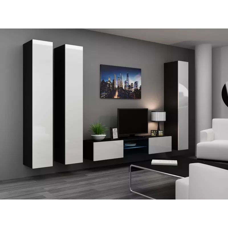 Cama Full cabinet VIGO '180' 180/40/30 white/black gloss
