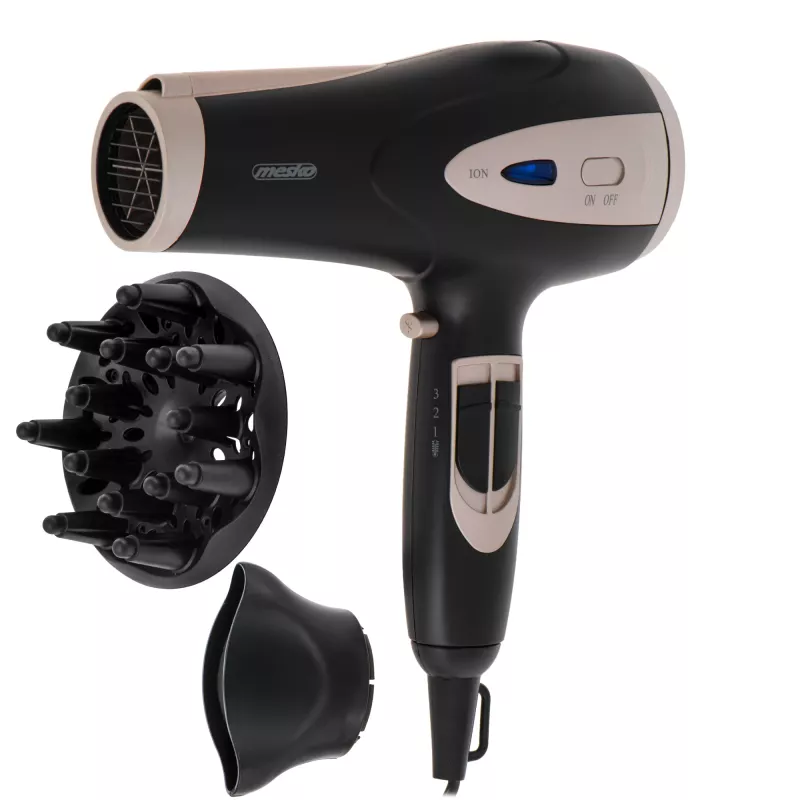 Adler Mesko MS 2287 hair dryer 2400 W Black, Champagne