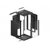 Lanberg WF01-6618-10B Wall-Mounted Rack Cabinet 18U 600x600 mm Black with Glass Door