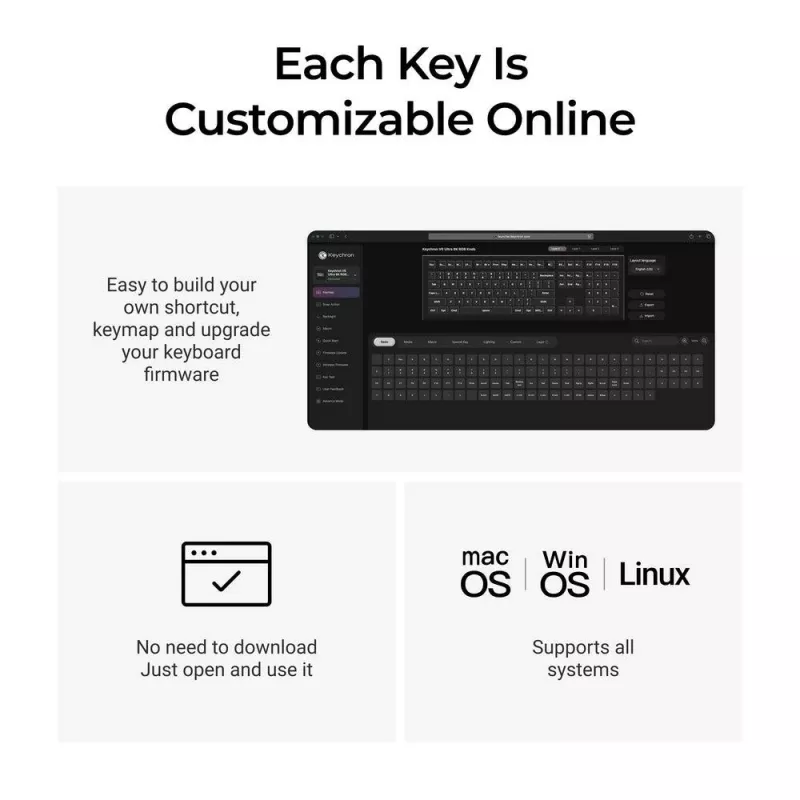 Mechanical full-size keyboard Keychron V6 Ultra 8K — QWERTY, Bluetooth, RGB, Black