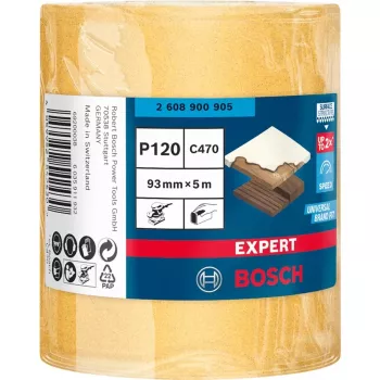 Bosch Expert C470 sanding roll, Abrasive roll, Fine grit, P120, Finishing work, Removing paint, Wood, Dry sanding