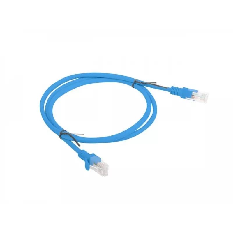 LANBERG Network Patch Cable RJ45 Cat6 1 m Blue, U/UTP, CCA stranded, AWG24, PCU6-20CC-0100-B