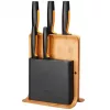 Slot knife block Fiskars 1057552 — wooden rectangular knife block with 5 slots, stainless steel, max knife length 21.3 cm