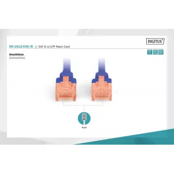 Digitus DK-1612-030/B RJ45 Network Cable Patch Cable CAT 6 U/UTP B