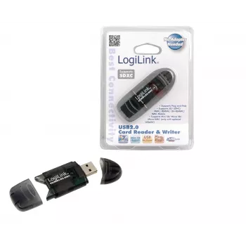 Card reader LOGILINK CR0007 USB 2.0 for SD/MMC, black, up to 480 Mbit/s