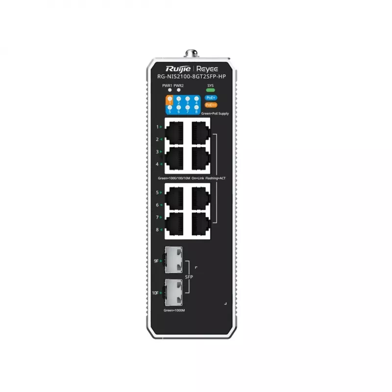 Ruijie Networks RG-NIS2100 Managed L2 Gigabit Ethernet (10/100/1000) Power over Ethernet (PoE) Black, Stainless steel