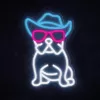 Neon Lights MANTA SNL114MT Bulldog with Glasses neon sign
