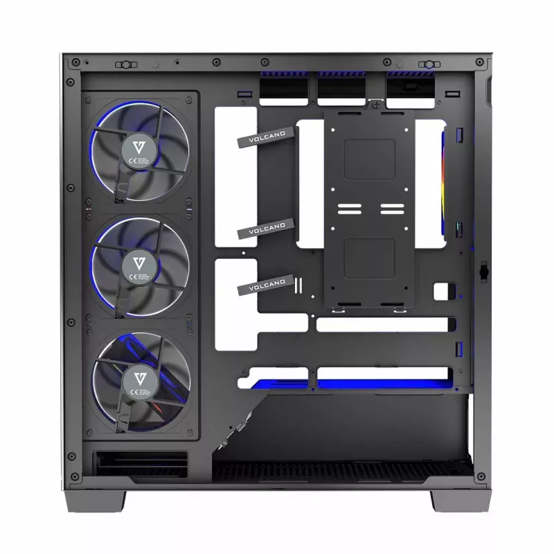 PC Case MODECOM Volcano Stellar 5F ATX Midi Tower, tempered glass, 5 preinstalled fans, USB‑C, supports microATX/ATX, max GPU 420mm, CPU cooler height 175mm