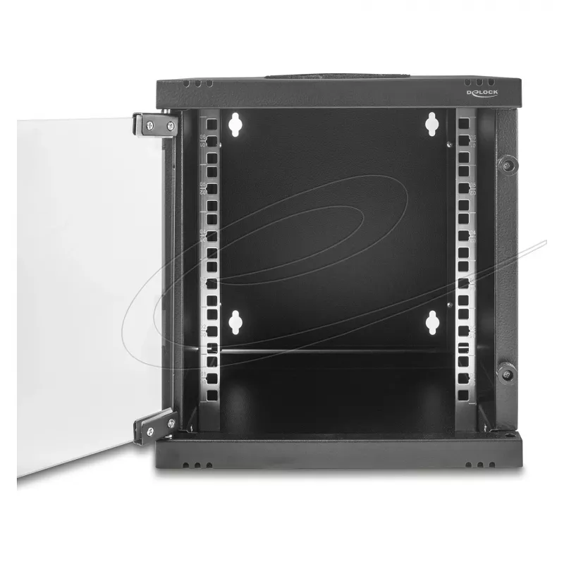 Freestand/Wall/Floor mounted rack DELOCK 43422 6U 30 kg capacity IP20, black, key lock