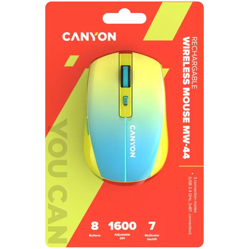CANYON mouse MW-44 Wireless Charge Yellow Blue