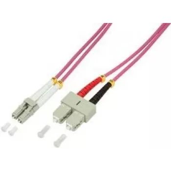 Logilink - Patch-Cable - LC Multi-Mode (M) to SC multi-mode (M) - 5 m - Fibre Optic - 50/125 micrometre - OM4 - Halogen-Free - heather violet (FP4LS05)