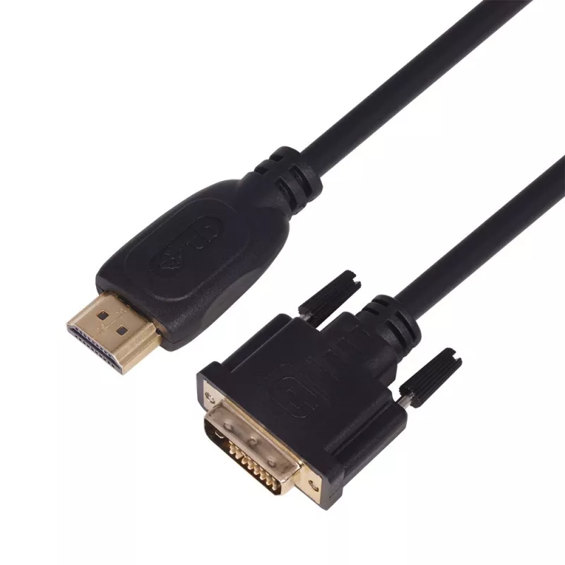 TB HDMI-DVI-Cable 1,8 M. gold-braided, DVI 24 + 1