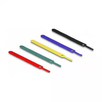 Hook & loop cable tie DeLOCK 19076 150x12mm Assorted colours Set of 10