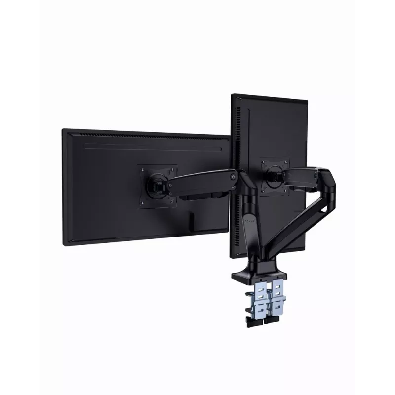 Monitor mount stand GEMBIRD MA-DA2-03 for up to 35 inch screens, clamp, VESA 75x75–100x100, 20 kg, black, dual-display