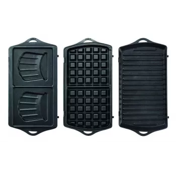 Sandwich maker Tefal Break Time SW6148 — 2-sandwich, removable non-stick plates, cord storage, black/grey