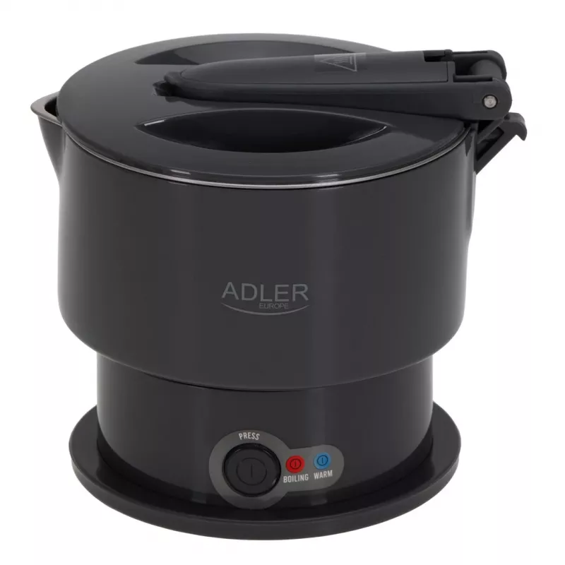 Electric kettle Adler AD 1377G, 0.6 L capacity, 600 W, grey, plastic/silicone/stainless steel