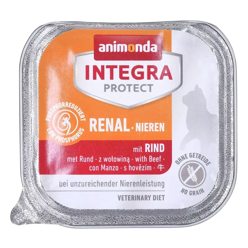 Wet cat food animonda Integra Protect 100 g — pork, for adult cats, kidney support, tray