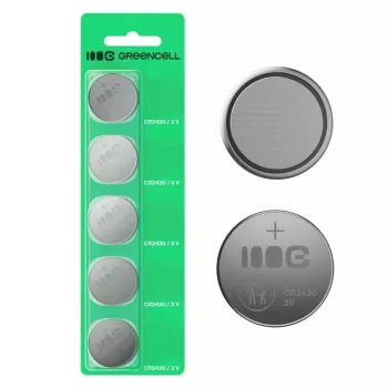 Coin Cell Battery Green Cell CR2430 3V — 5-pack