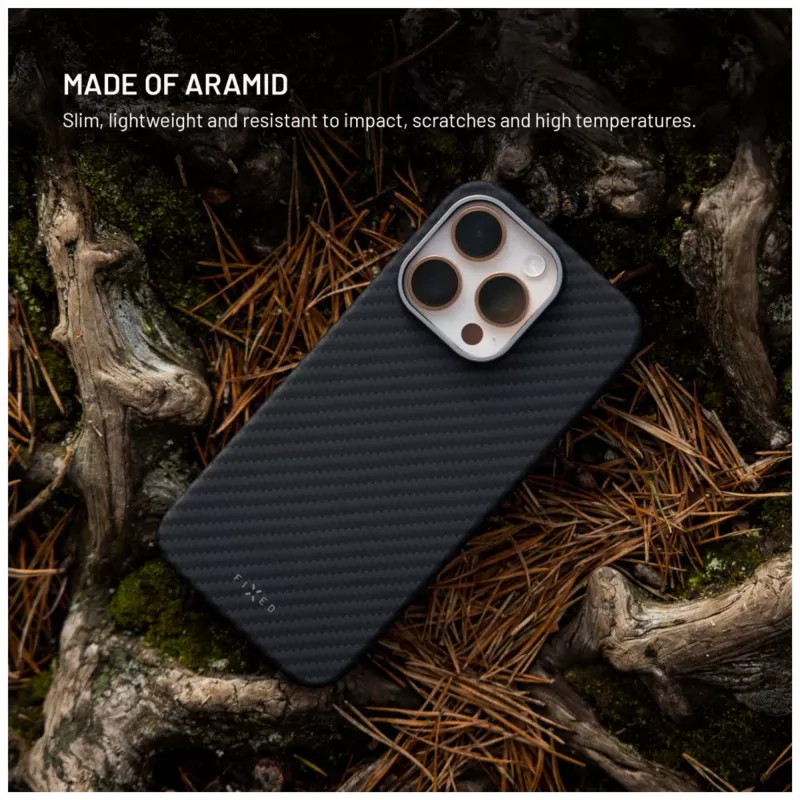 Protective back cover FIXED for Apple iPhone 17 Pro Max — aramid fibers, black