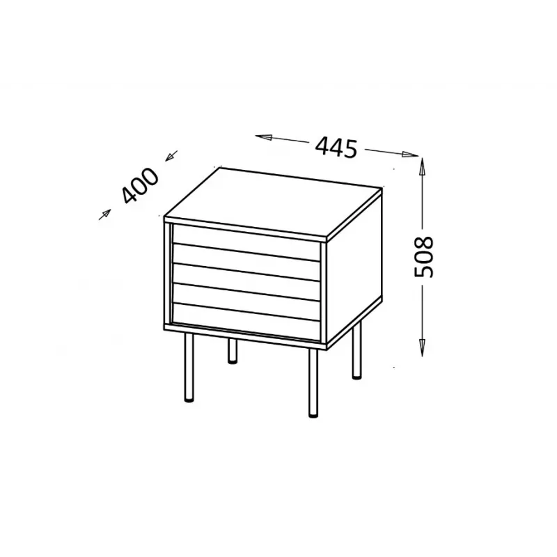 Bedside cabinet, 2 pcs. CORTINA 45x40x51 black/walnut