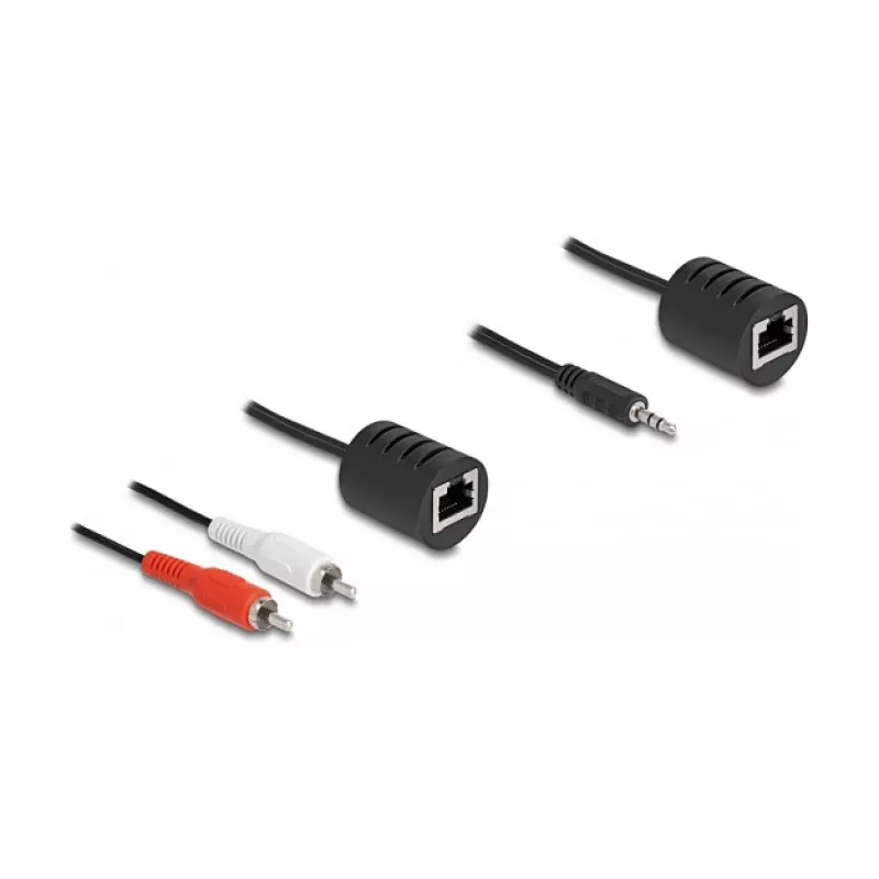 DeLOCK 87859 audio cable RJ-45 RCA 3.5mm Black Red White