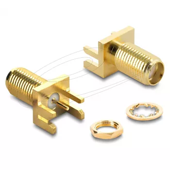 Connector adapter DELOCK SMA gender changer 67412, SMA to SMA, gold-plated