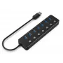 USB hub Gembird UHB-U3P7P-01, 7-port USB 3.2 Gen 1 (Type-A), 0.24 m cable, black
