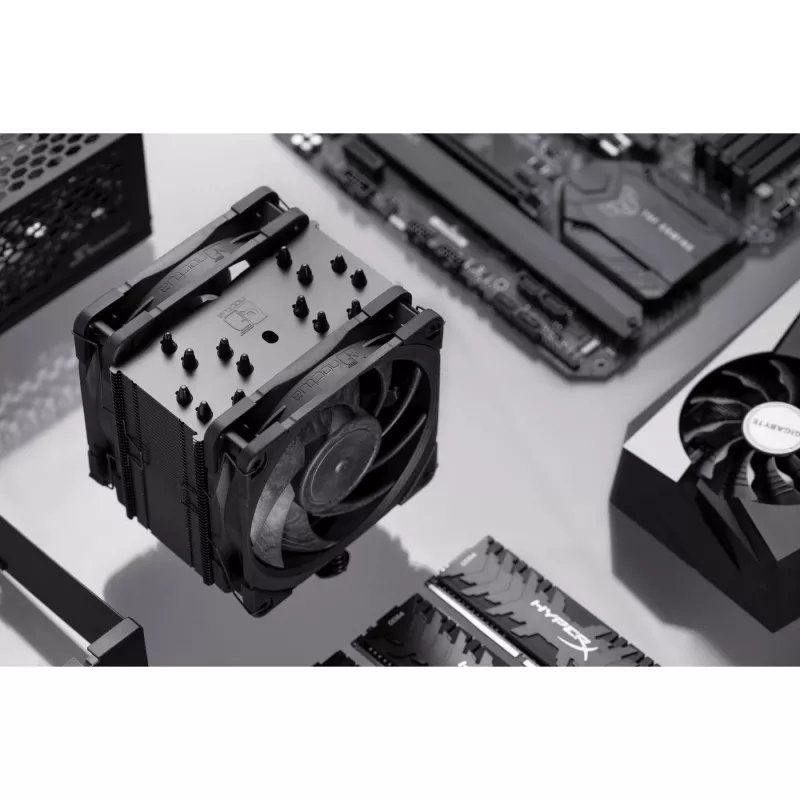 Air cooler Noctua NH-U12A CHROMAX.BLACK – 120 mm dual-fan, 158 mm height, compatible with LGA 1200, 2000 RPM max