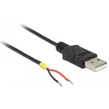 Delock Cable USB2.0 Type-A Plug > 2 x Bare Wire Ends - 1,5m - black (85664)