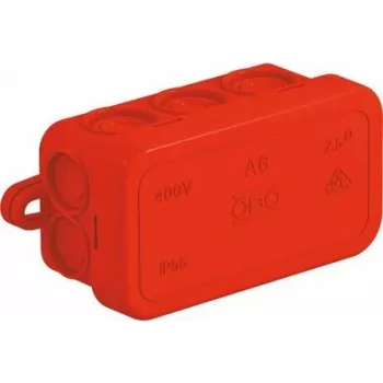 cable junction box A 6 HF RO 80x43x34 Red (2000003)