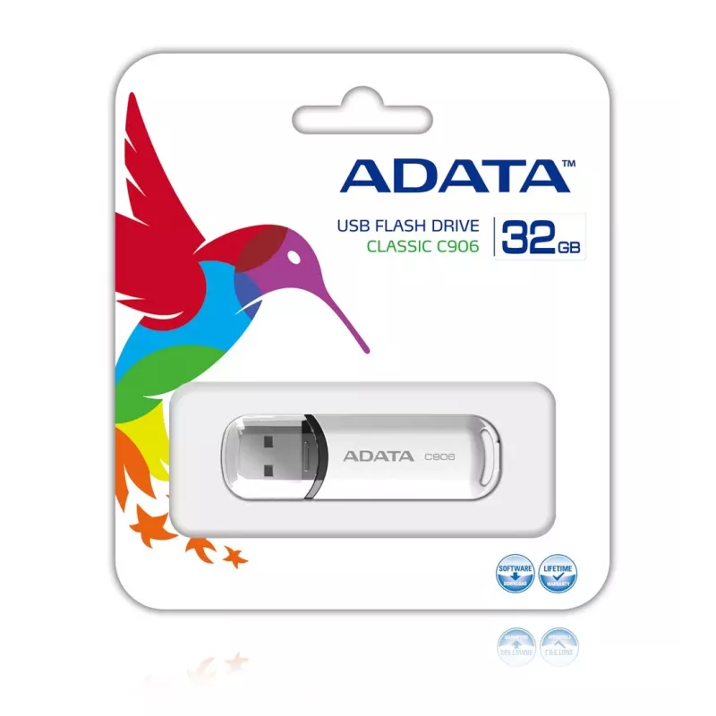 ADATA Classic Series C906 - USB Flash Drive - 32 GB - USB 2.0 - White