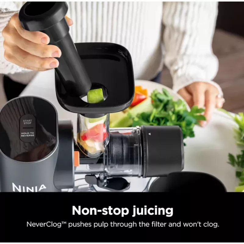 NINJA Cold Press Juicer | Neverclog JC151EU | Type Cold Press Juicer | Gray | 150 W | Number of speeds 1