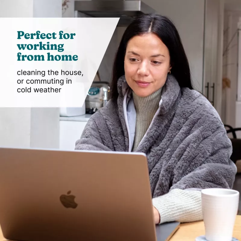 HoMedics Cordless Warming Shawl HCM-SWL100 — rechargeable wearable heater, cordless shawl for shoulders and back