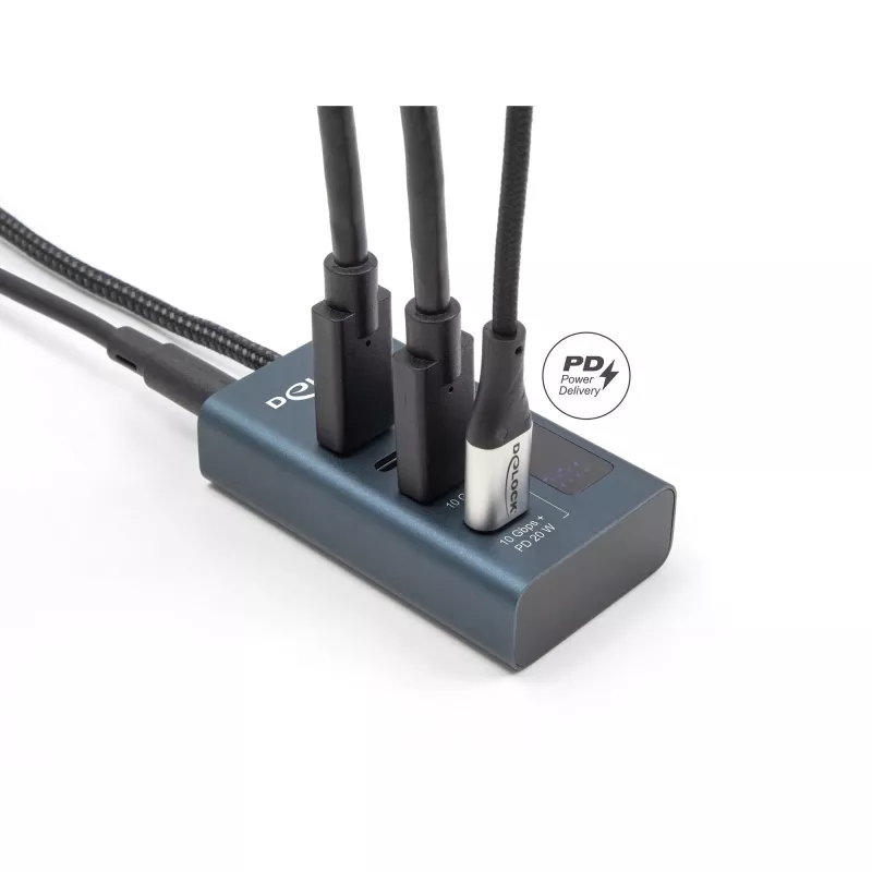DeLOCK 64189 USB Hub Type-C 10000 Mbit/s Blue Metal