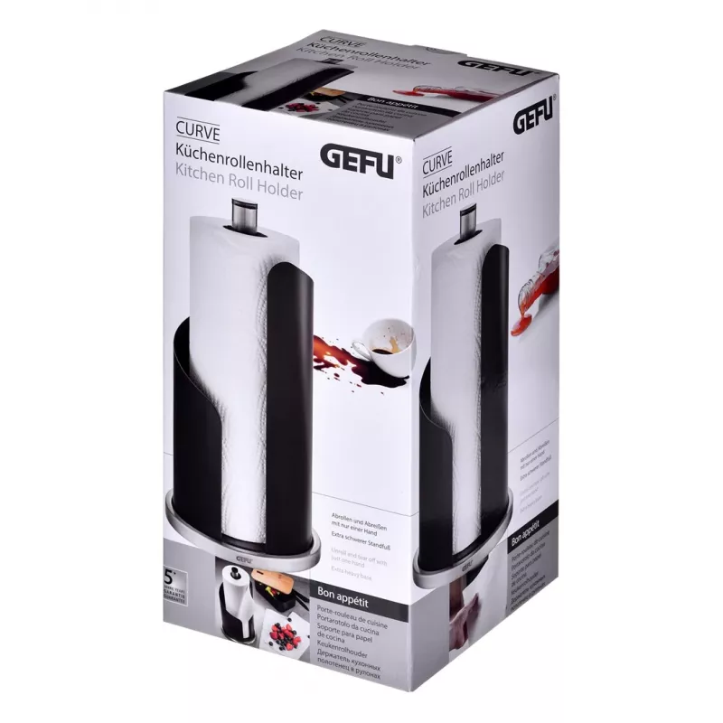 Paper Towel Stand GEFU CURVE G-15703 — freestanding kitchen paper roll holder