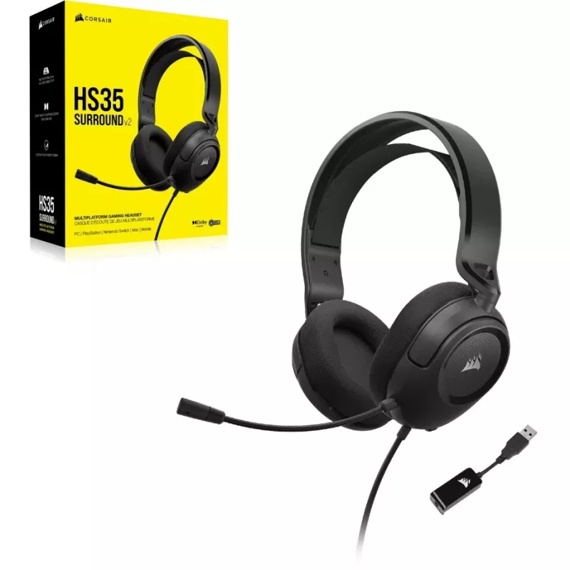 CORSAIR HS35 SURROUND v2 Multiplatform Gaming Headset Carbon