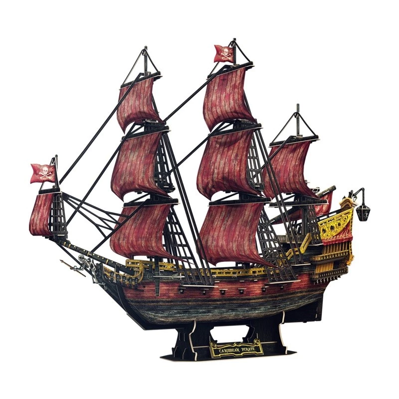 3D Puzzle cubicfun Queen Anne's Revenge Anniversary Version – model 306-T4040H, collectible ship assembly