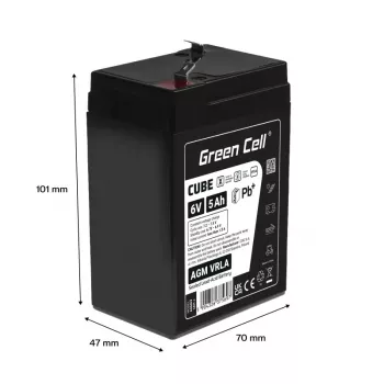 UPS battery Sealed Lead Acid Green Cell AGM6V5AH-J 6 V 5 Ah